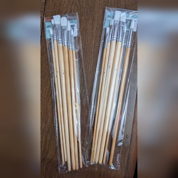 2 New six packs of long handled artskills Crafters paint brushes crafts, T12MIS - Picture 1 of 4